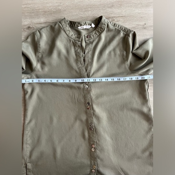 Soft Surroundings Washed Tencel Tunic Top Women’s Size L Green - Picture 6 of 9